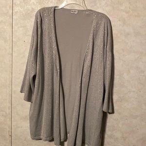 3x /4x shiny silver cardigan